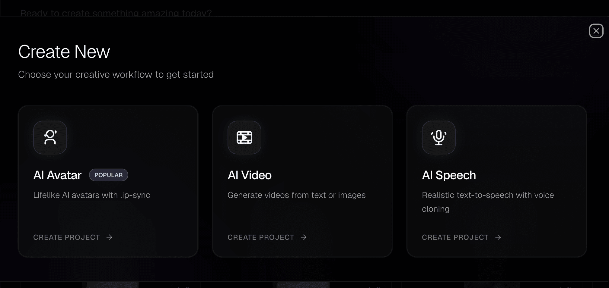 Liminal AI "create avatar" page